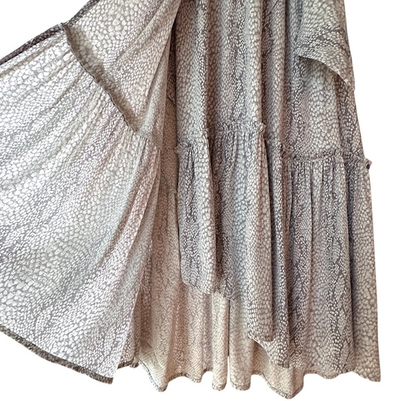 ANTHROPOLOGIE NWOT MARFA SNAKE PRINT FAUX WRAP MIDI DRESS | SIZE: 2 - Picture 8 of 16